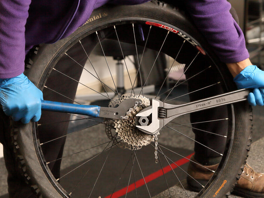 Untitled Bicycle repair and servicing workshop at The Bike Whisperer in Newbury, Berkshire
