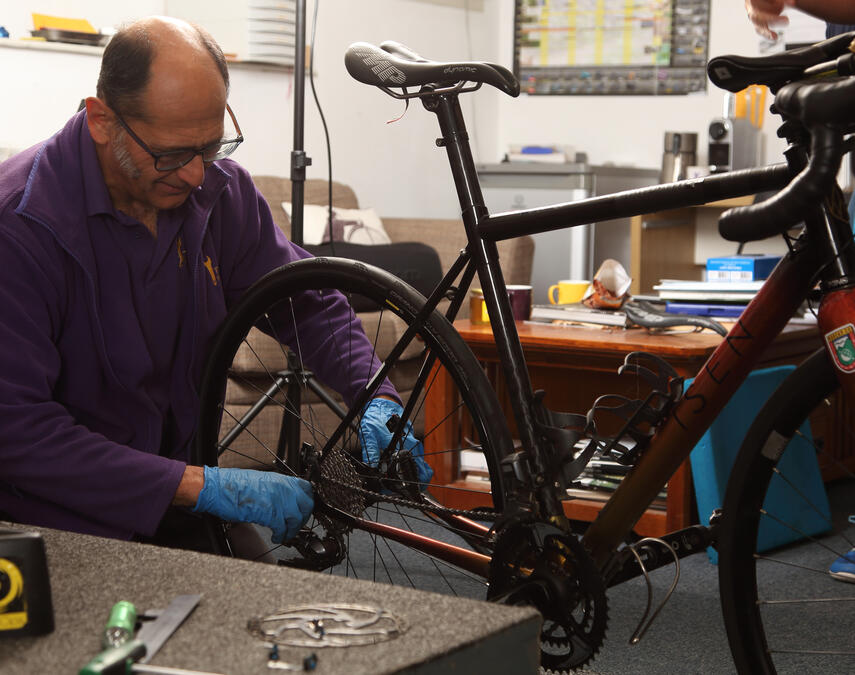 Untitled Bicycle repair and servicing workshop at The Bike Whisperer in Newbury, Berkshire